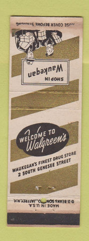 Matchbook Cover - Walgreen's Drug Waukegan IL WEAR