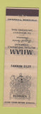 Matchbook Cover - Milam Insurance Redburn Funeral Home San Antonio TX WEAR