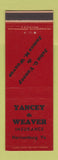 Matchbook Cover - Vancey and Weaver Insurance Harrisonburg VA
