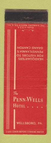 Matchbook Cover - Penn Wells Hotel Wellsboro PA