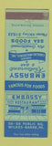 Matchbook Cover - Embassy Restaurant Wilkes Barre PA