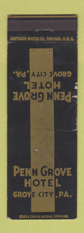 Matchbook Cover - Penn Grove Hotel Grove City PA WORN