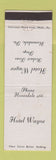 Matchbook Cover - Hotel Wayne Honesdale PA