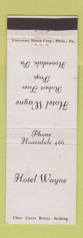 Matchbook Cover - Hotel Wayne Honesdale PA
