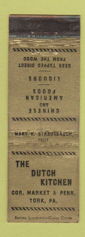 Matchbook Cover - The Dutch Kitchen York PA WEAR