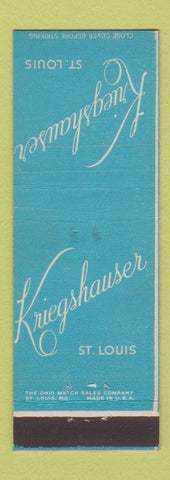 Matchbook Cover - Kriegshauser St Louis MO