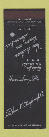 Matchbook Cover - Blair Claybaugh Company Harrisburg PA Tax Book