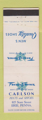 Matchbook Cover - French Shriner Men's Shoes Carlson Erie PA WEAR