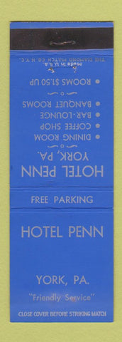 Matchbook Cover - Hotel Penn York PA