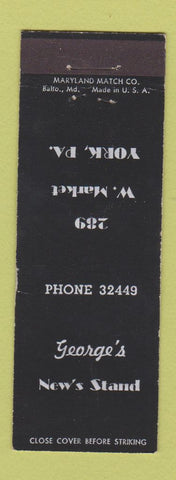 Matchbook Cover - George's News Stand York PA WEAR
