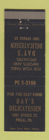 Matchbook Cover - Day's Deli Philadelphia PA