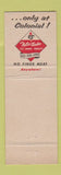 Matchbook Cover - Colonial Chicken Meats