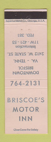 Matchbook Cover - Briscoe's Motor Inn Bristol VA TN