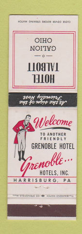 Matchbook Cover - Hotel Talbott Galion OH Grenoble