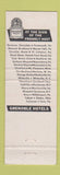 Matchbook Cover - Hotel Talbott Galion OH Grenoble