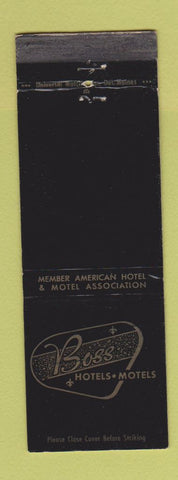 Matchbook Cover - Boss Hotels Motels CHAIN WORN