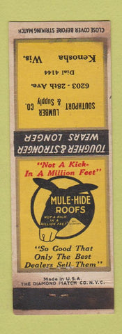 Matchbook Cover - Mule Hide Roofs Kenosha WI WEAR