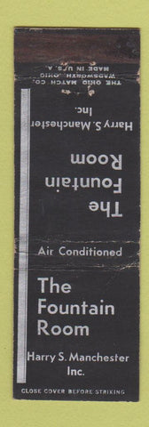Matchbook Cover - Fountain Room Harry Manchester Inc WEAR