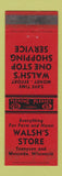 Matchbook Cover - Walsh's Store Muscoda WI WEAR