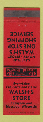 Matchbook Cover - Walsh's Store Muscoda WI WEAR