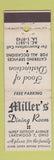Matchbook Cover - Miller's Restaurant Lakewood OH WEAR