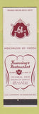 Matchbook Cover - Kuenning's Restaurant Columbus OH