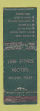 Matchbook Cover - Pines Motel Orange TX POOR