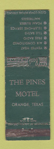Matchbook Cover - Pines Motel Orange TX POOR