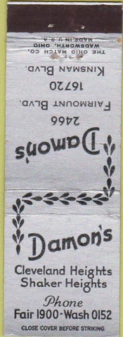 Matchbook Cover - Damon's Cleveland Heights Shaker Heights