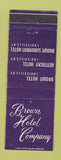 Matchbook Cover - Brown Hotel Company Louisville KY Kentucky Brown Suburban