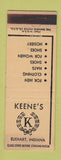 Matchbook Cover - Keene's Clothes Elkhart IN WORN