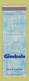 Matchbook Cover - Gimbels Store Milwaukee WI