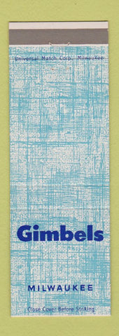 Matchbook Cover - Gimbels Store Milwaukee WI