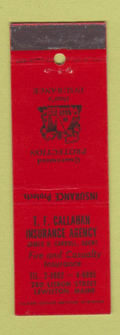 Matchbook Cover - TF Callahan Insurance Lewiston ME
