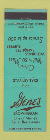 Matchbook Cover - Gene's Skowhegan ME