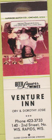 Matchbook Cover - Venture Inn Wisconsin Rapids WI