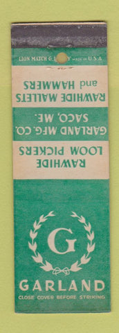 Matchbook Cover - Garland Saco ME Mallets Hammers WORN