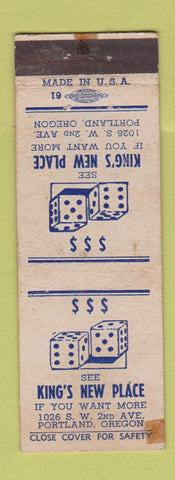 Matchbook Cover - King's New Place Portland OR WORN TAPED