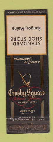 Matchbook Cover - Crosby Square Men's Shoes Bangor ME WORN