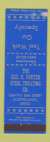 Matchbook Cover - Geo Porter Steel Treating Tool Work Cleveland OH