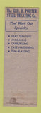 Matchbook Cover - Geo Porter Steel Treating Tool Work Cleveland OH