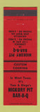 Matchbook Cover - Hickory Pit BBQ Amarillo Lubbock TX