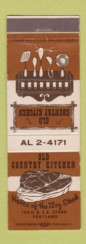 Matchbook Cover - Old Country Kitchen Portland OR 72 oz Steak WEAR