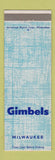 Matchbook Cover - Gimbels Store Milwaukee WI