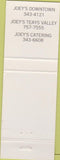 Matchbook Cover - Joey's Charleston WV