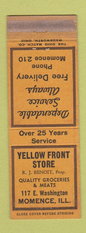 Matchbook Cover - Yellow Store Front Grocery Momence IL WORN