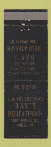 Matchbook Cover - Day's Deli Philadelphia PA