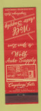 Matchbook Cover - Wolf Auto Supply Cuyahoga Falls OH