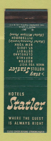 Matchbook Cover - Statler Hotels Boston Buffalo Cleveland Detroit WEAR