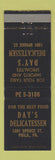 Matchbook Cover - Day's Deli Philadelphia PA